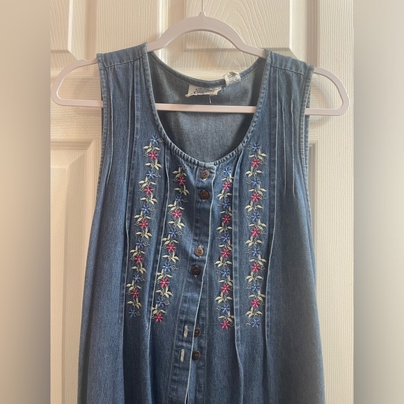 Vintage embroidered denim dress - Picture 5 of 5